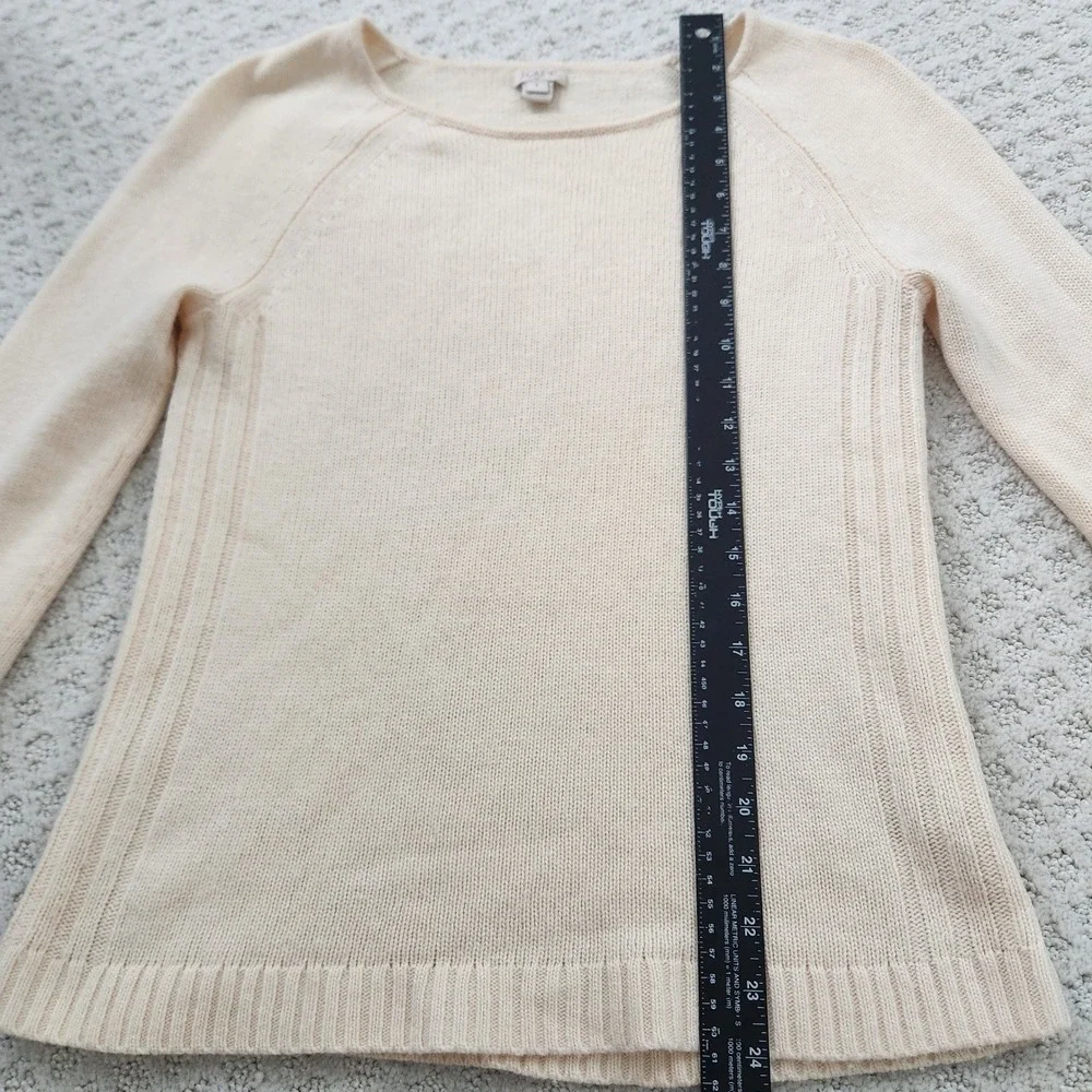 J.Crew‎ Merino Wool Cream Crewneck Sweater Womens Small